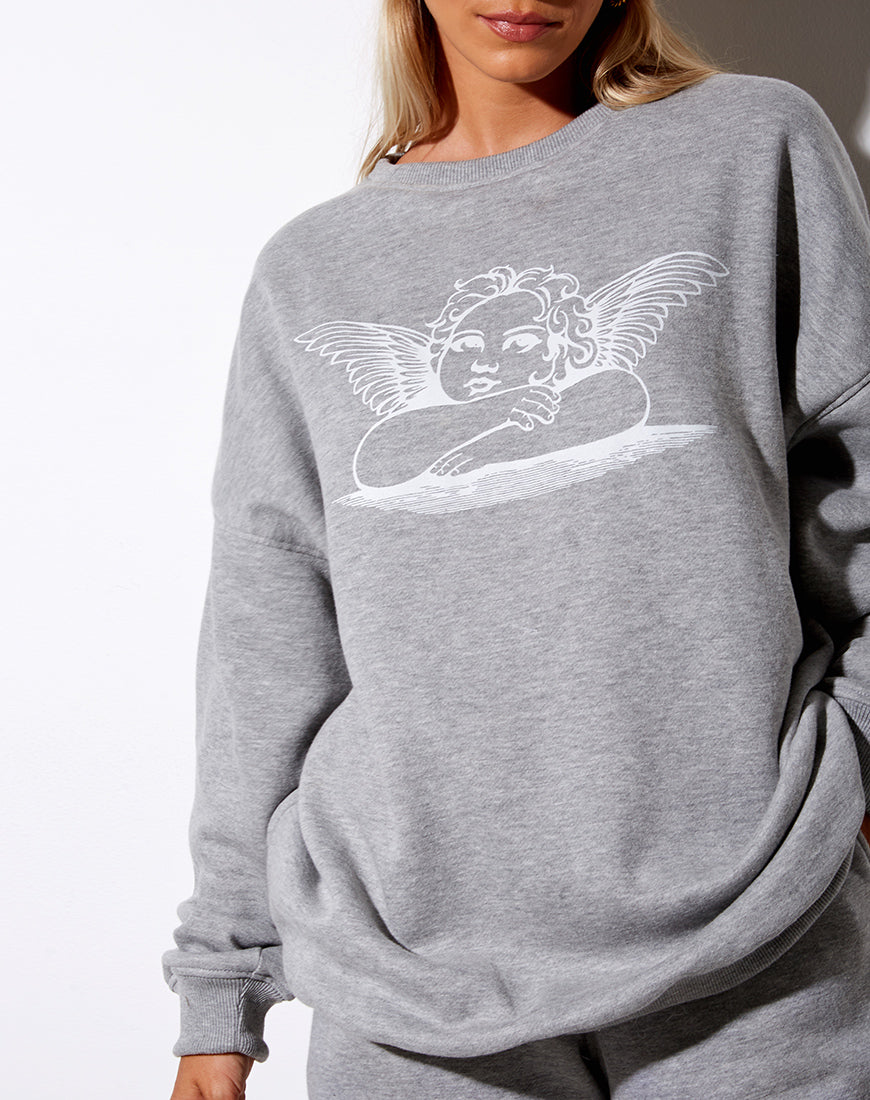 Glo Sweatshirt in Grey Marl Angelo-Nico Sky