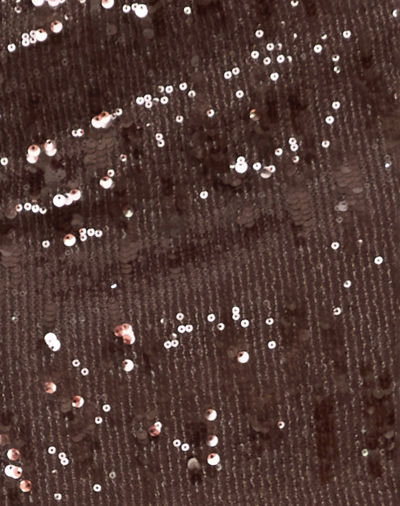 Biyaya Cami Top with Binding in Sequin Brown-Nico Sky