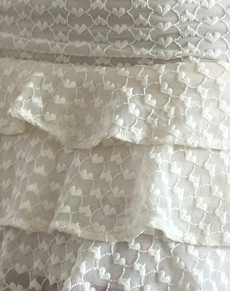 Camigo Mini Skirt in Ivory Heart Lace-Nico Sky