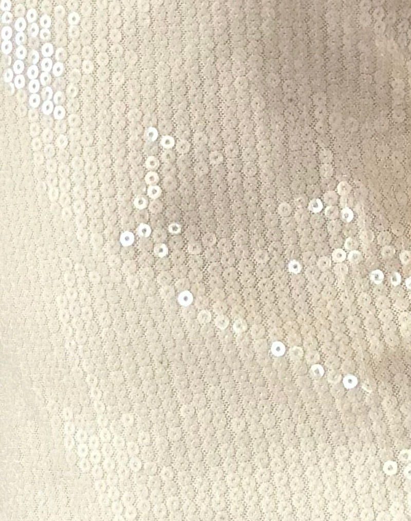 Hala Top in Nude Clear Tinted Sequin-Nico Sky