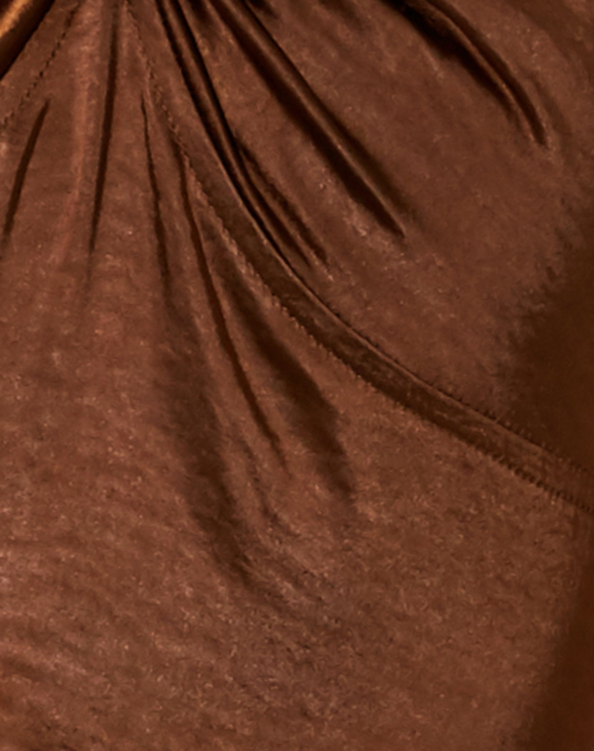 Haltri Crop Top in Satin Chocolate-Nico Sky