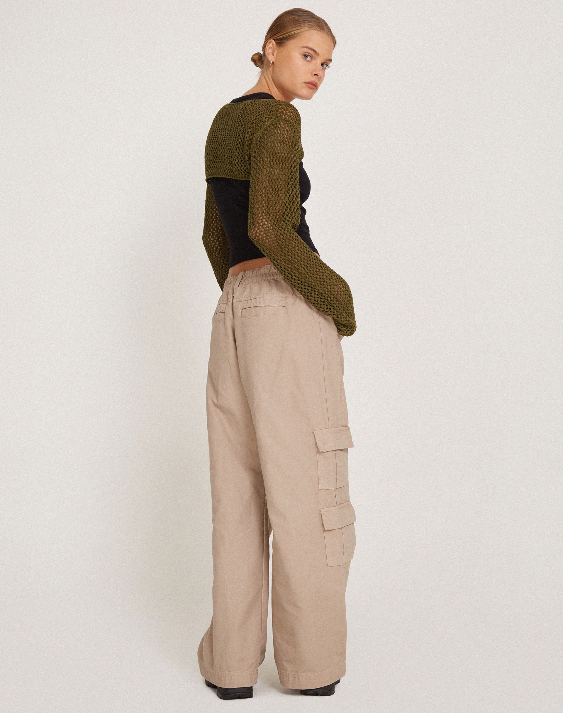 Hanita Bolero Top in Olive Green-Nico Sky