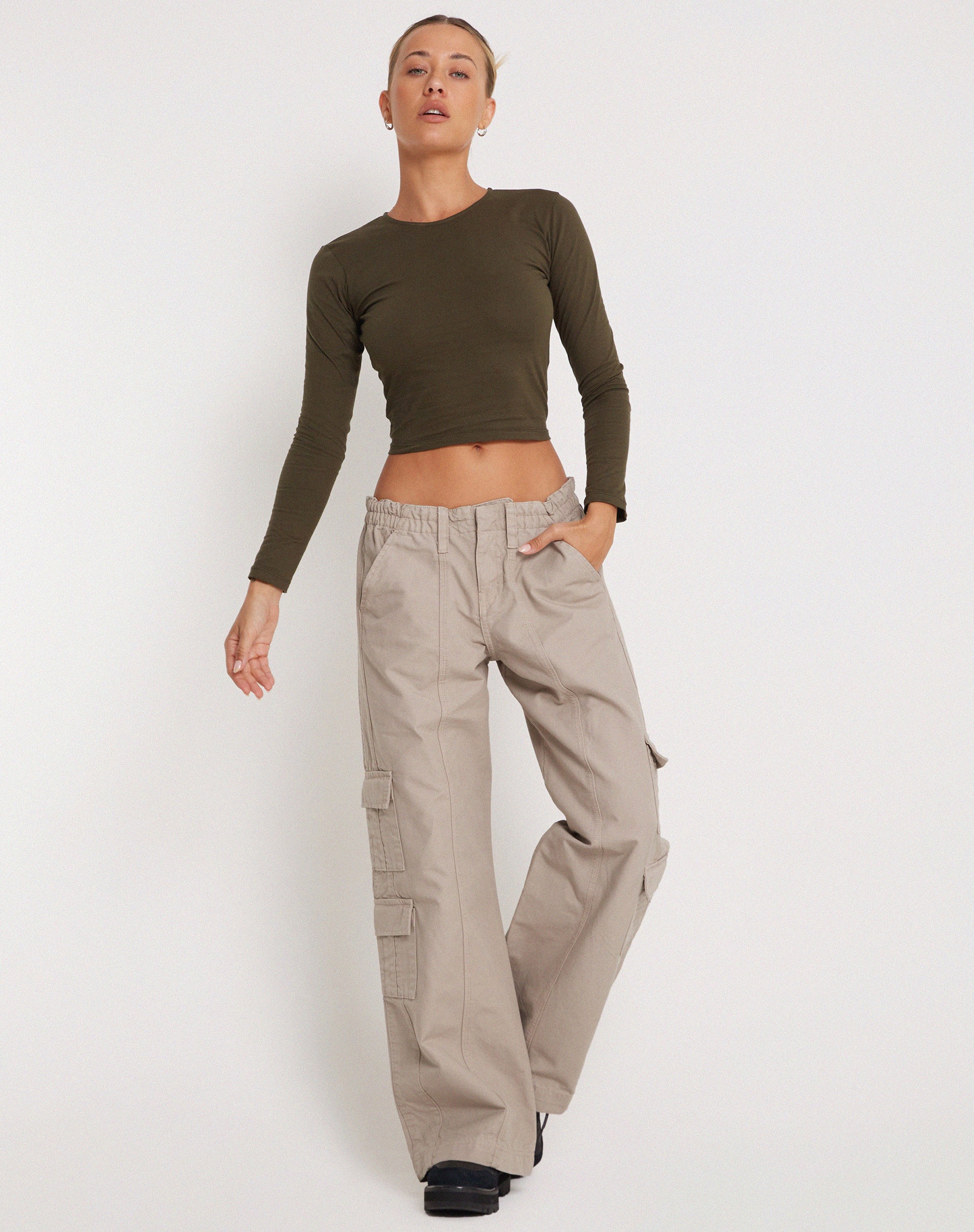 Hansa Cargo Trouser in Stone-Nico Sky
