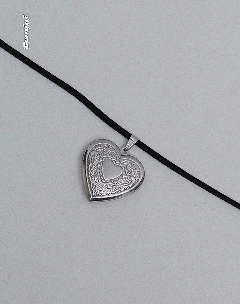 Harley Cord Heart Locket Necklace by Gemini Jewels-Nico Sky