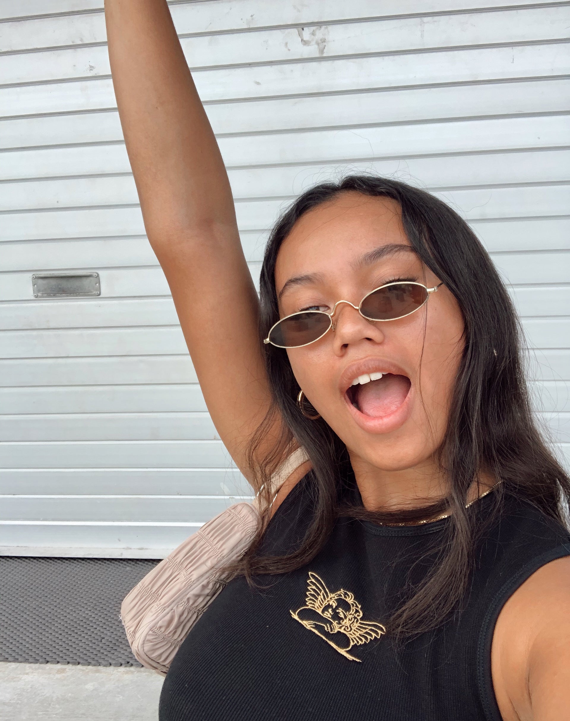 Gimon Crop Top in Rib Black Angelo Embro-Nico Sky