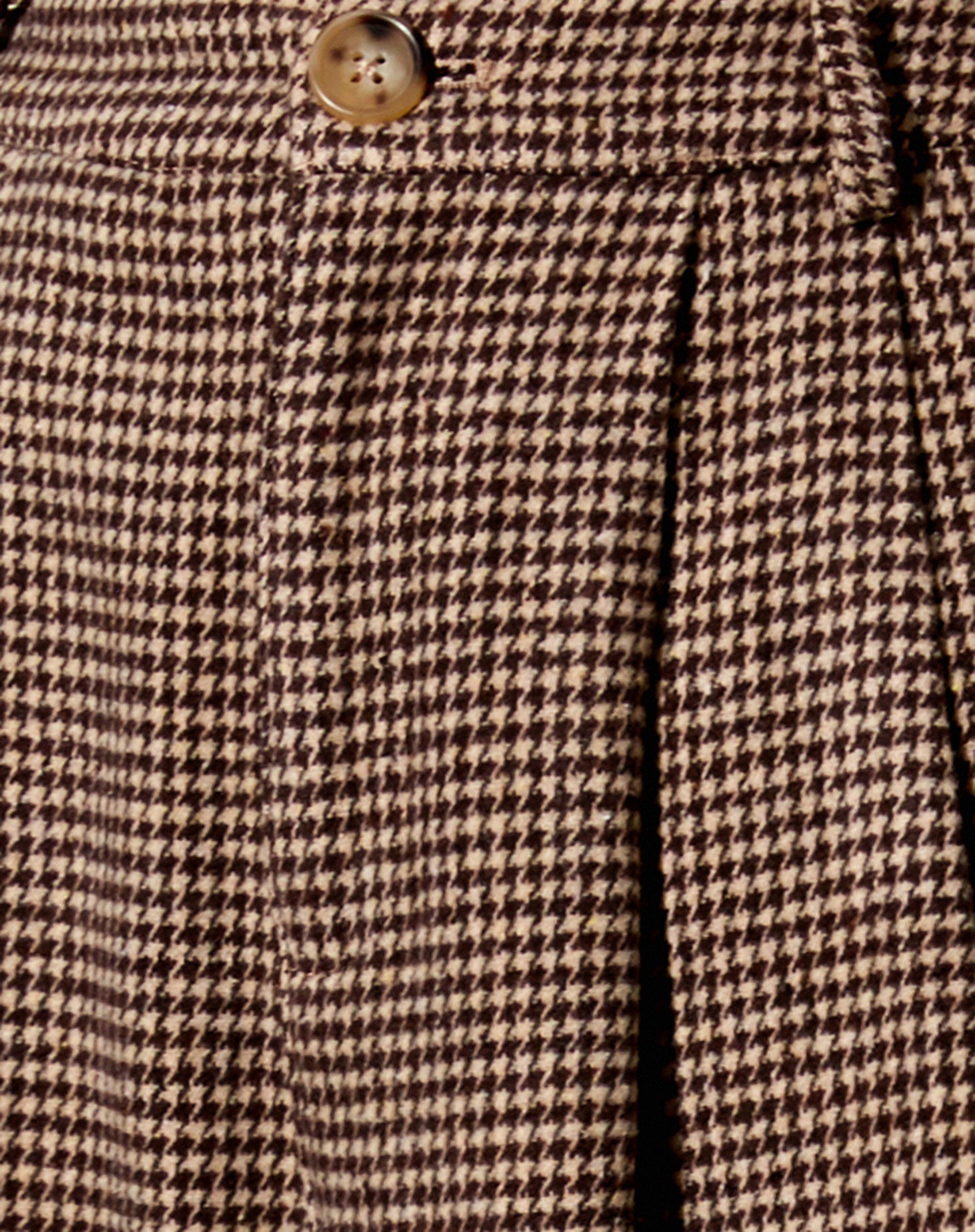 Hatta Culotte Trouser in Houndstooth Brown-Nico Sky