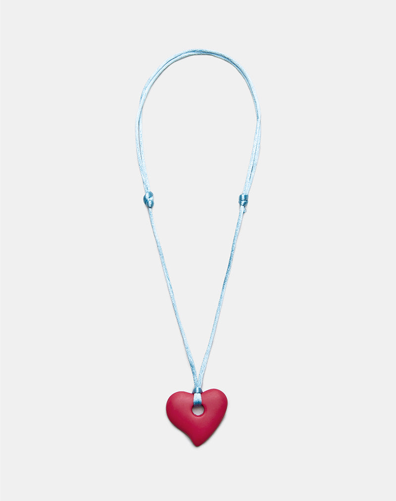 Heart Necklace in Resin Red-Nico Sky