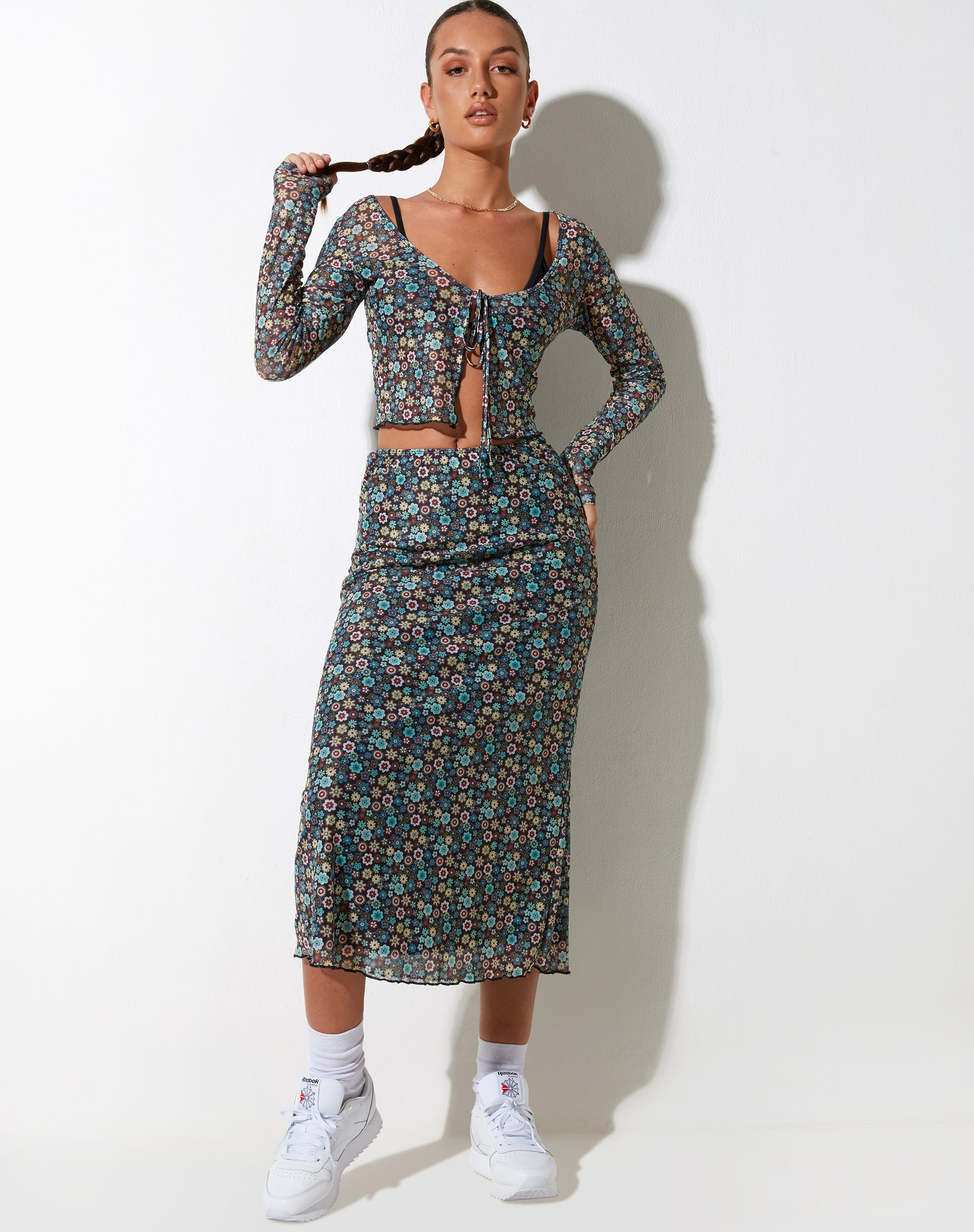 Henry Cropped Cardi in Folk Floral-Nico Sky