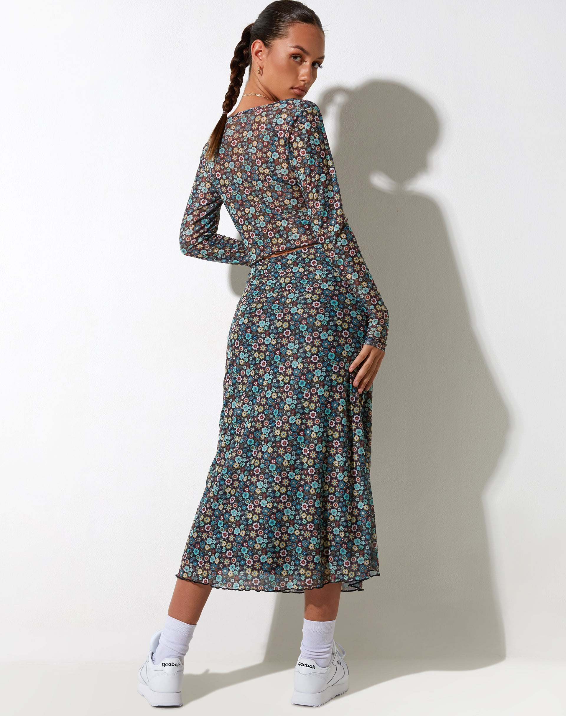 Lassie Maxi Skirt in Folk Floral-Nico Sky