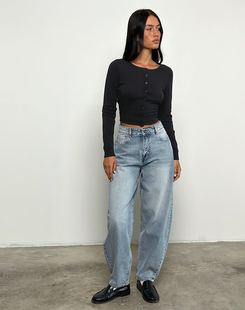 High Rise Barrel Jean in Bleu-Nico Sky