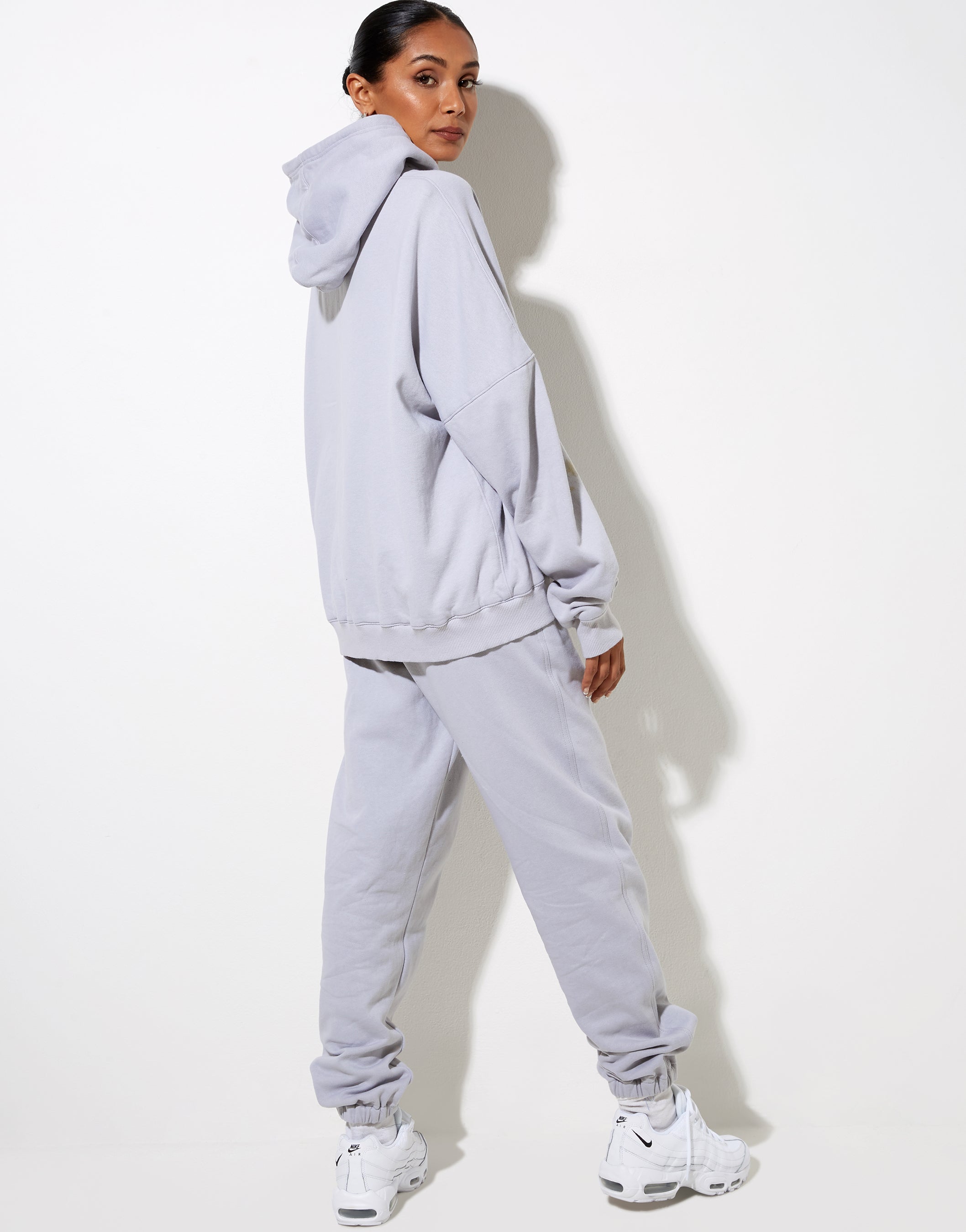 Hollack Hoodie in Lunar Rock with Motel Work Clothing Label Embro-Nico Sky