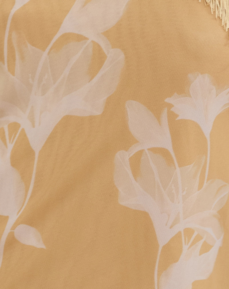 Howard Halter Fringe Top in Flower Yellow White-Nico Sky