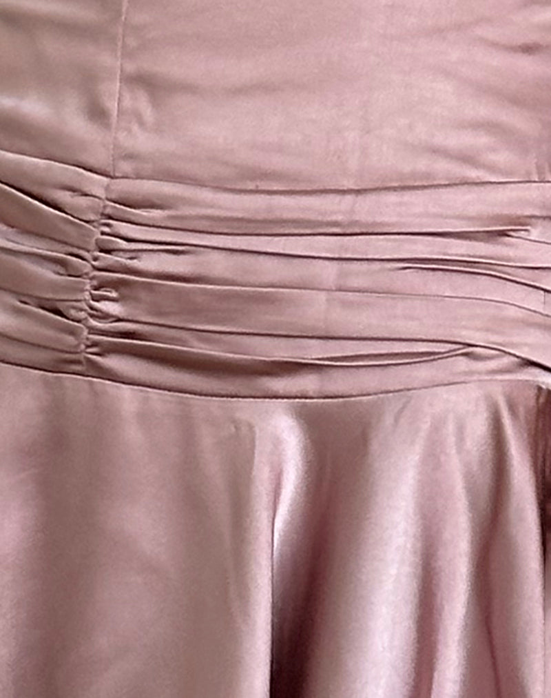 Hydri Satin Halterneck Mini Dress in Baby Pink-Nico Sky