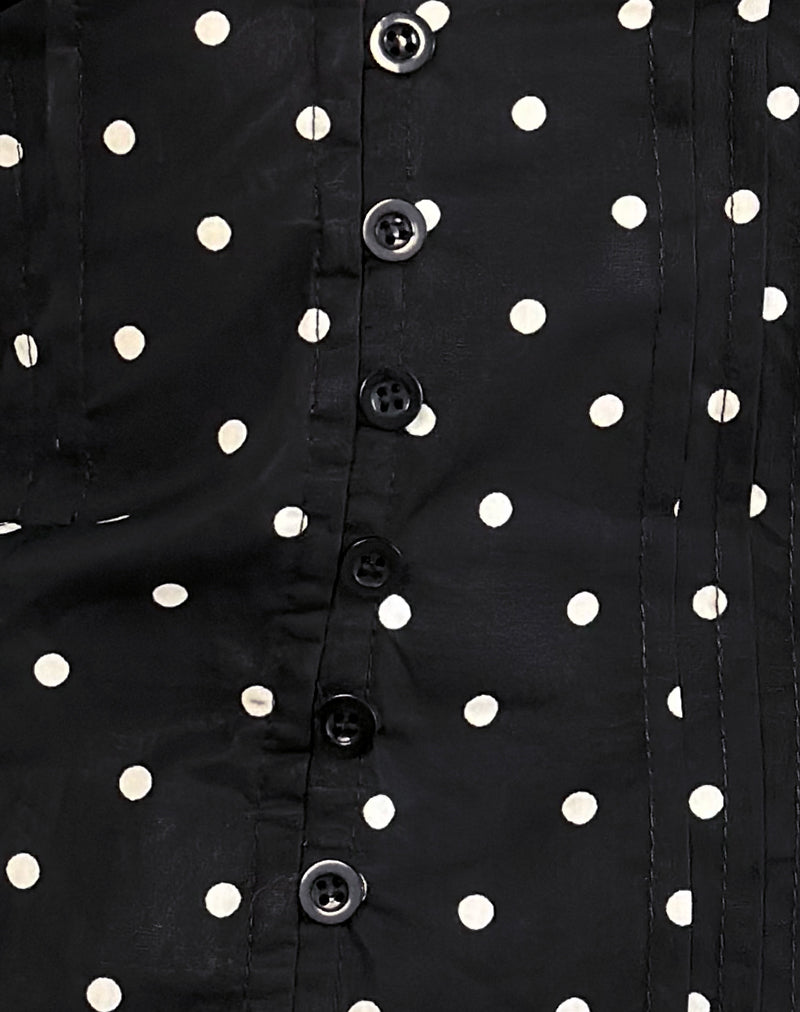 Ilias Corset Top in Basic Polka Black-Nico Sky