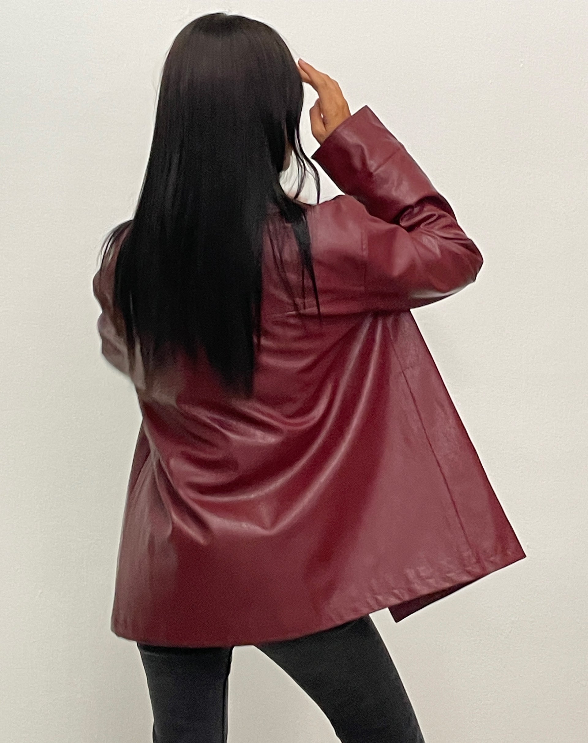 Walta Jacket in PU Redwood-Nico Sky