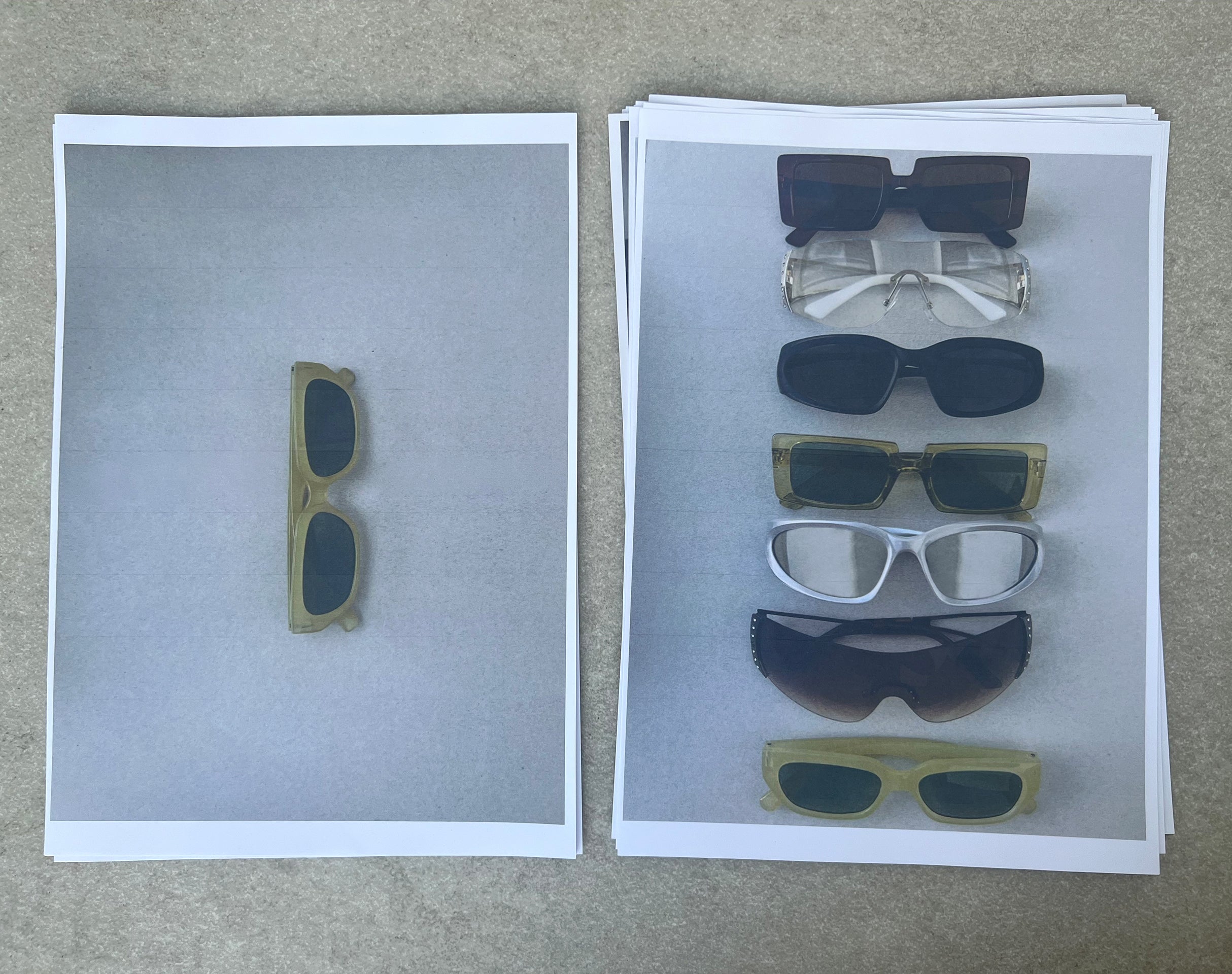 Amiah Rectangle Sunglasses in Light Green-Nico Sky