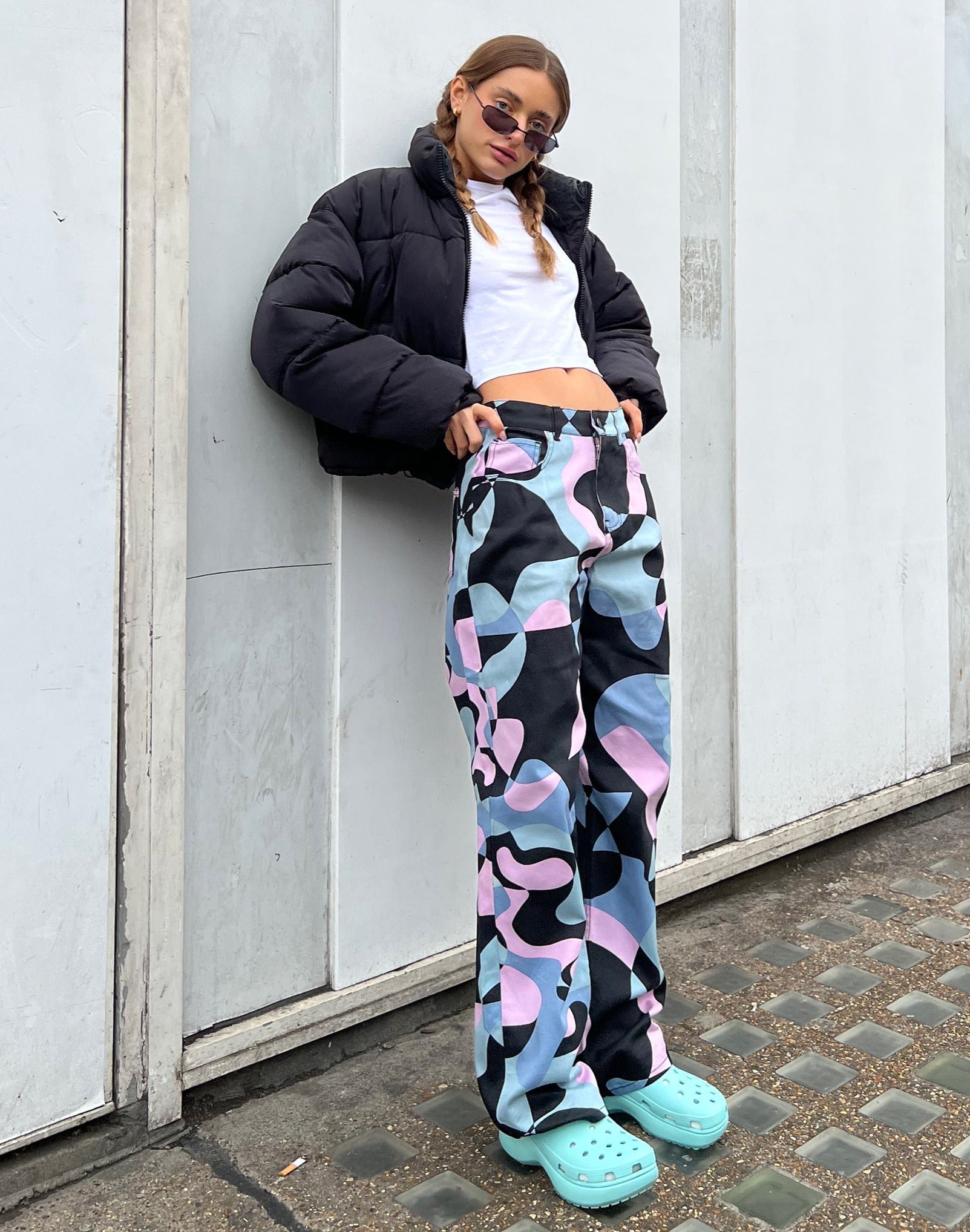 Parallel Jeans in Abstract Purple-Nico Sky