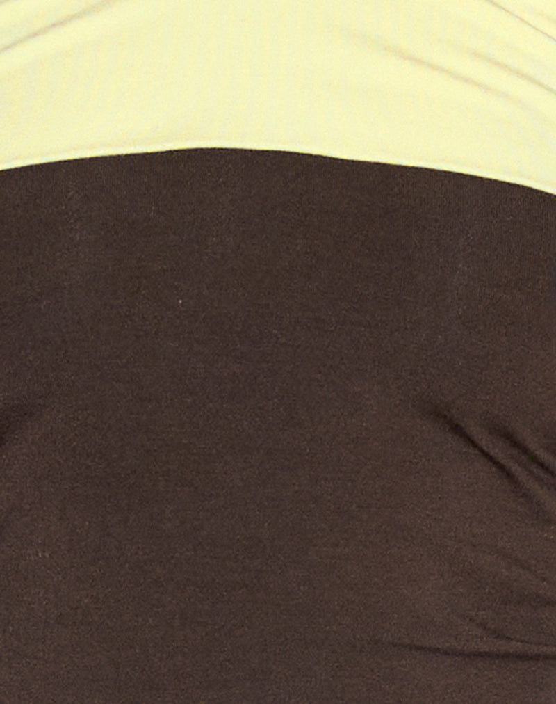 Sea Foldover Short in Chocolate Brown and Lemon-Nico Sky