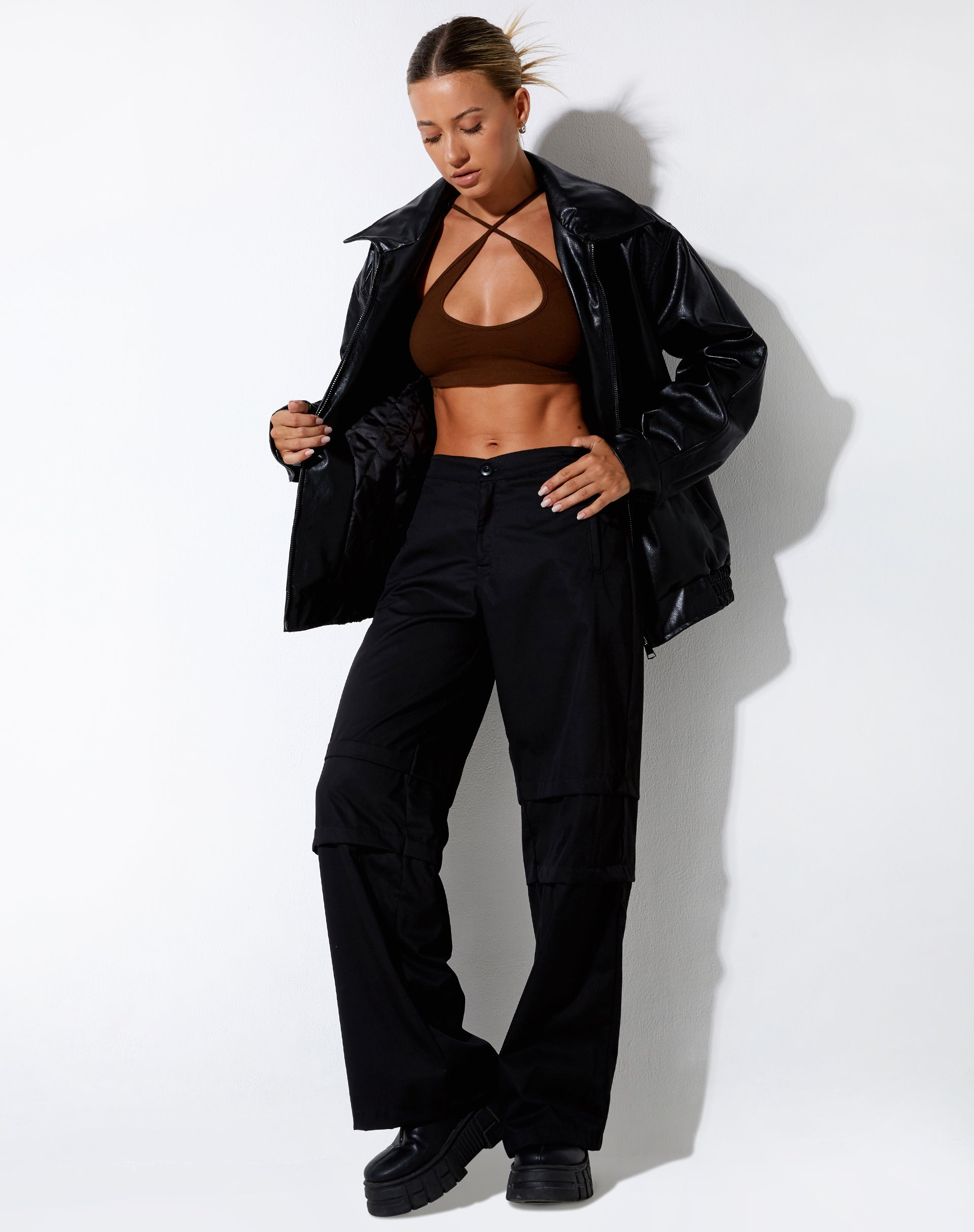 Intan Crop Top in Cocoa-Nico Sky