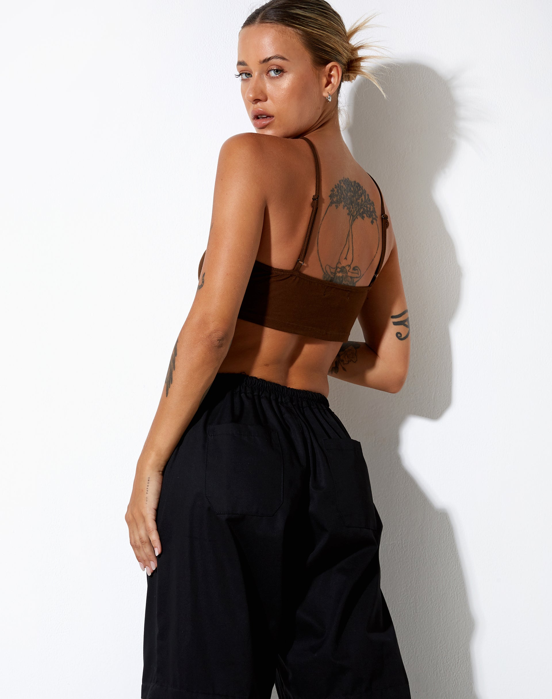 Intan Crop Top in Cocoa-Nico Sky