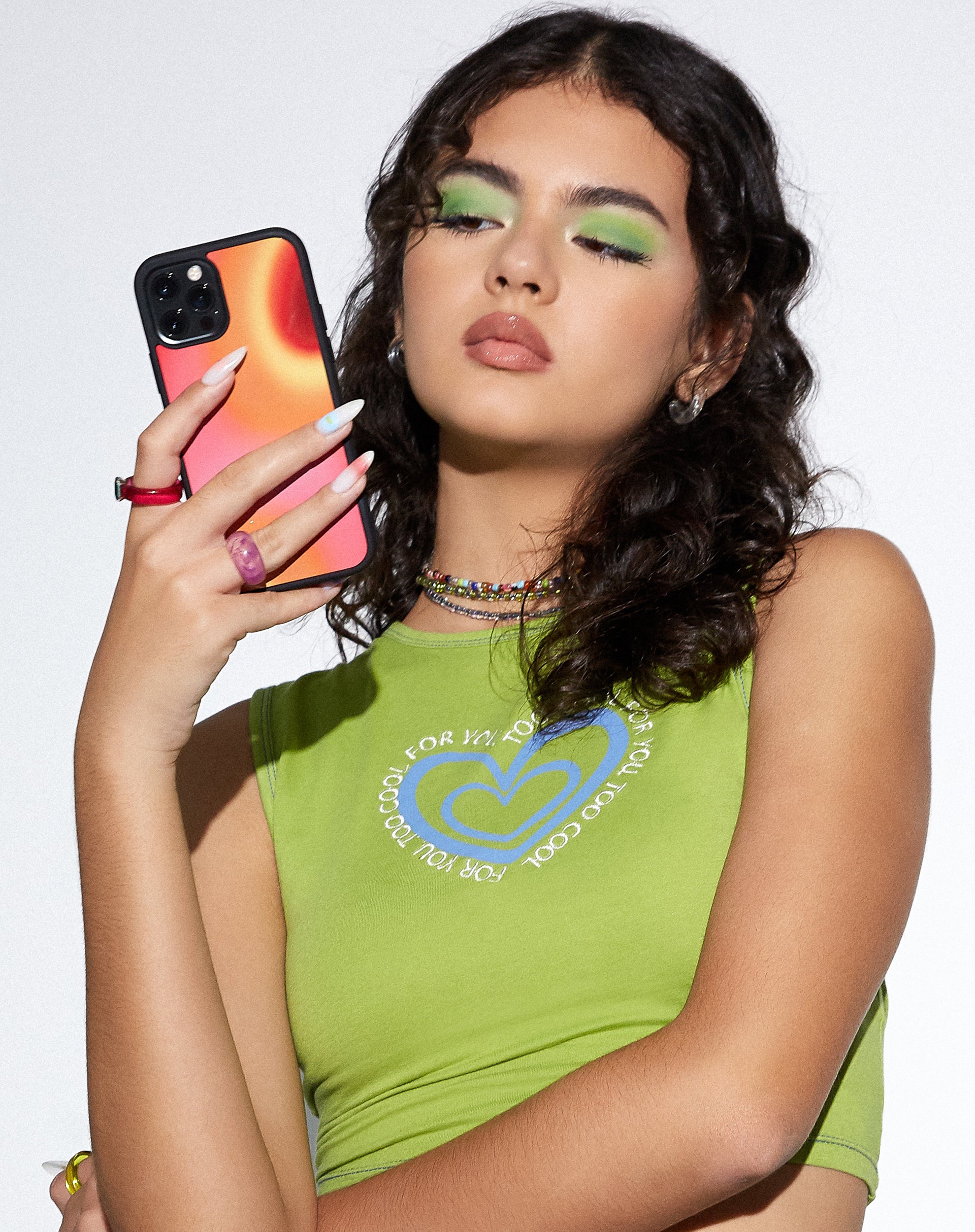 Iphone Case in Triple Orb Pink and Red-Nico Sky