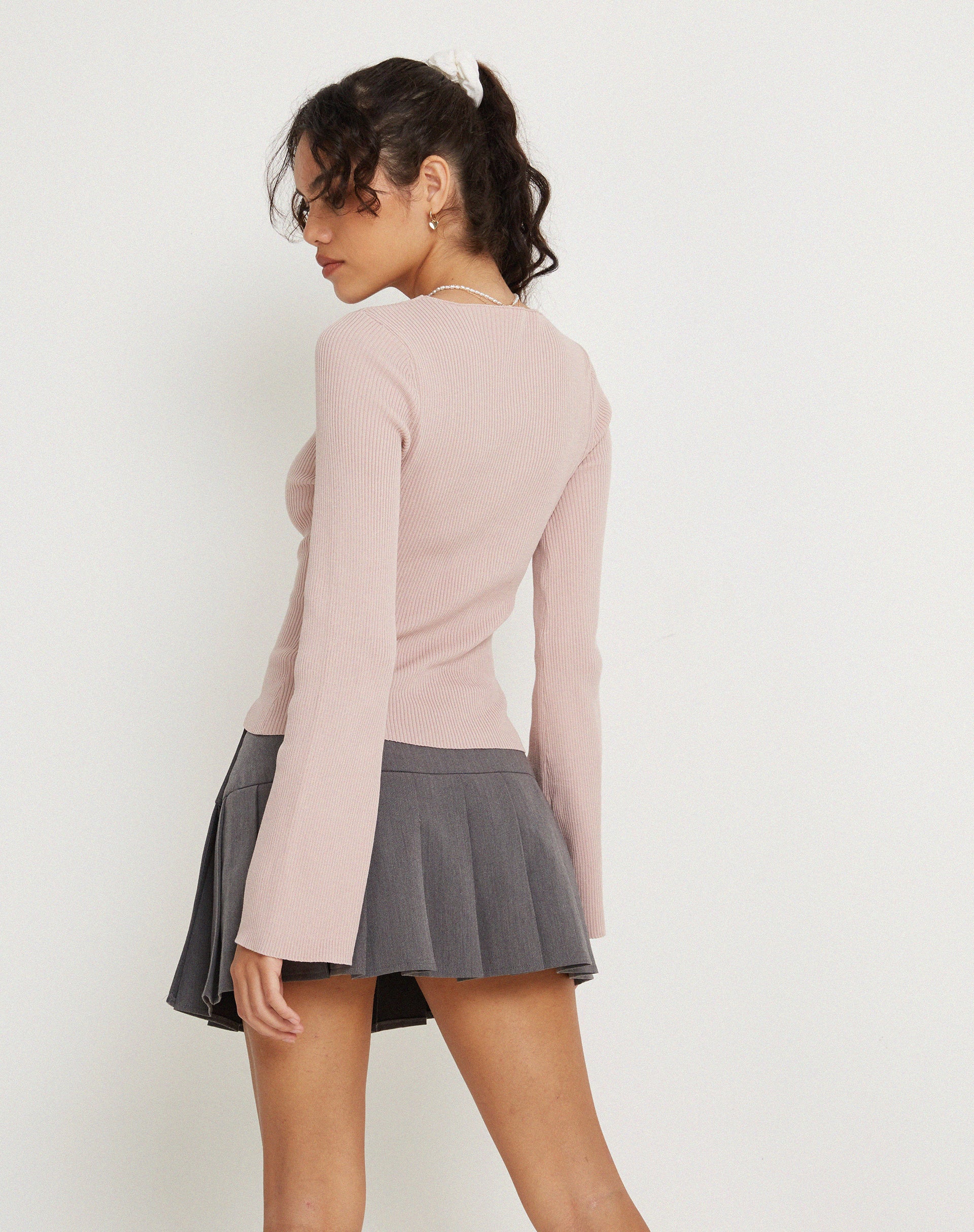 Issey Long Sleeve Top in Dusty Rose-Nico Sky