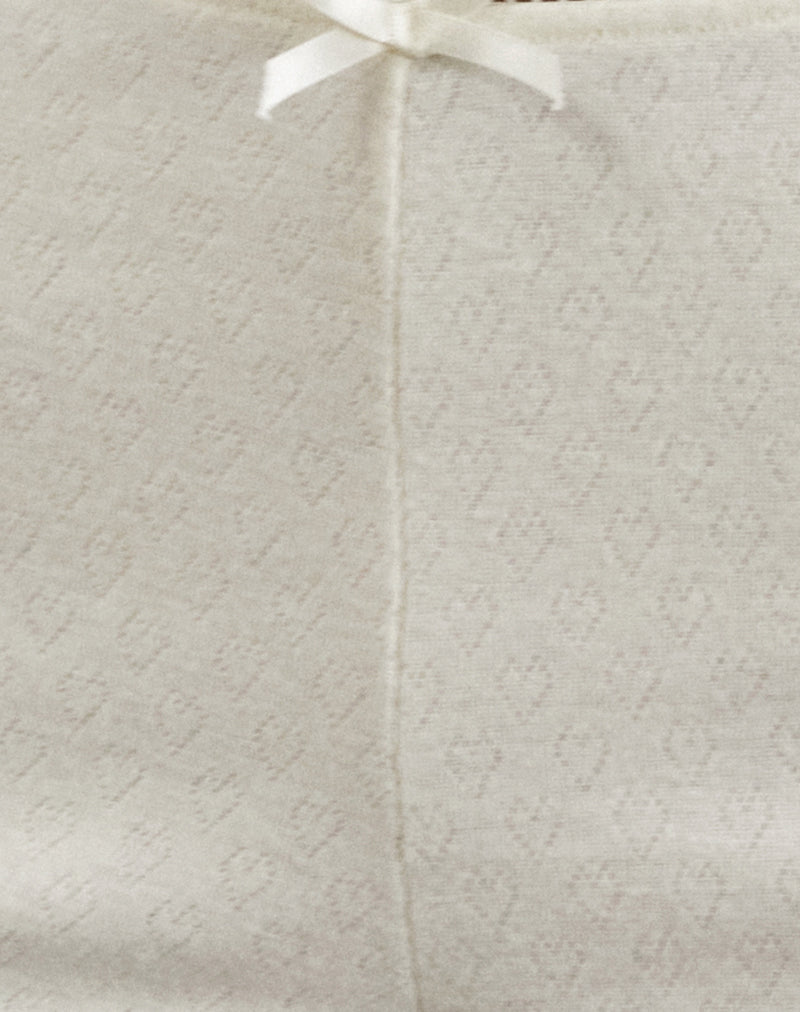 Istora Micro Shorts in Pointelle Ivory-Nico Sky