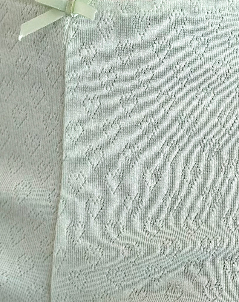 Istora Micro Shorts in Pointelle Mint-Nico Sky