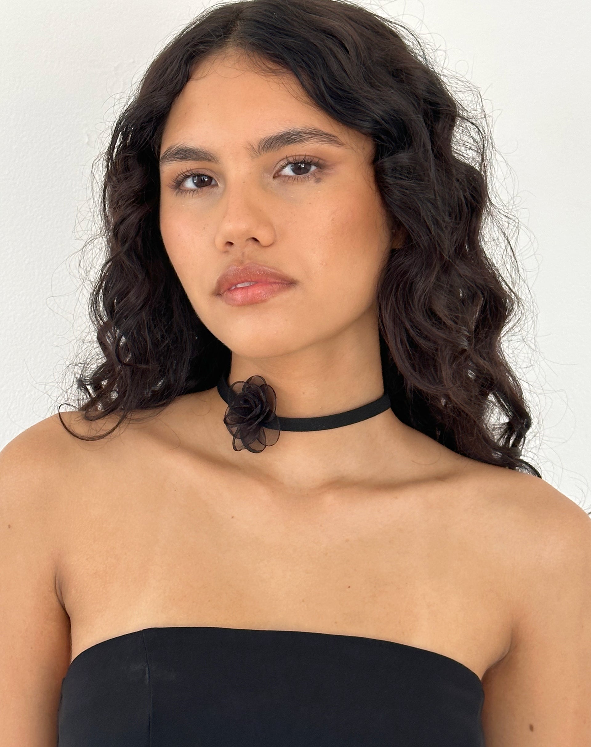 Jada Black Rose Choker Necklace by Gemini Jewels-Nico Sky