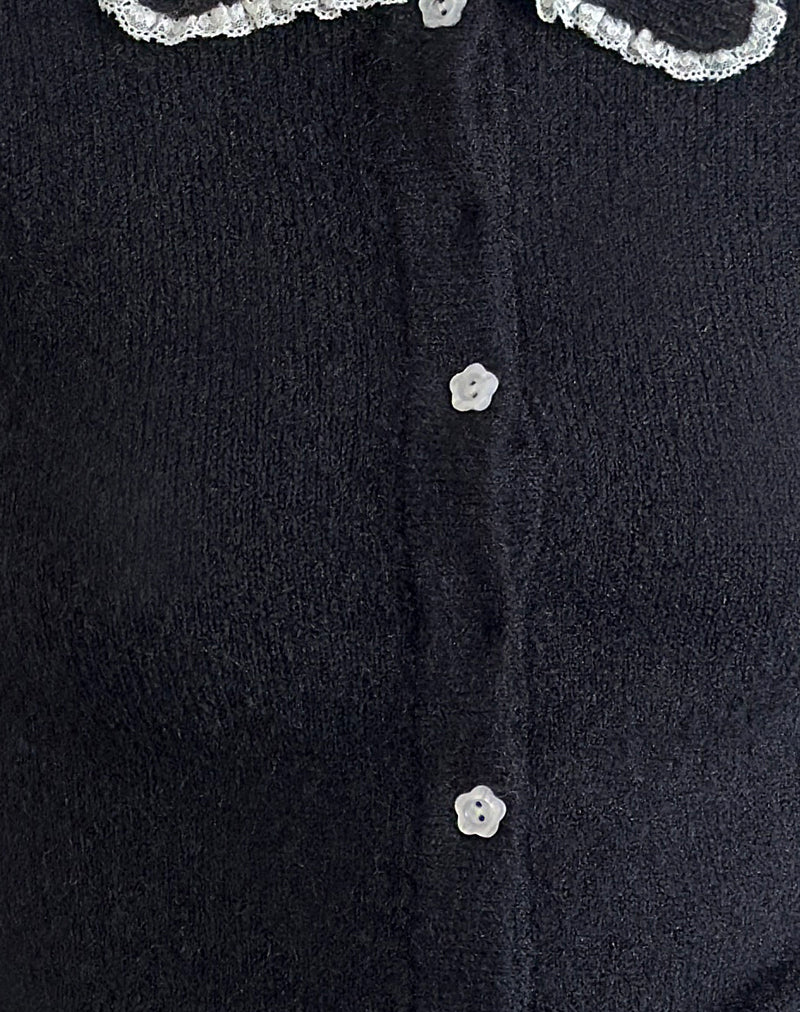 Jaiko Cardigan in Knit Black-Nico Sky