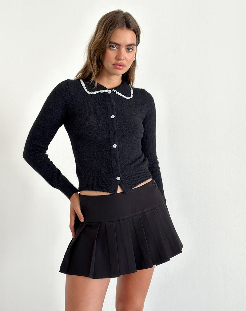 Jaiko Cardigan in Knit Black-Nico Sky