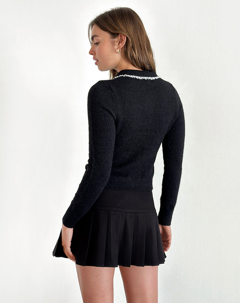 Jaiko Cardigan in Knit Black-Nico Sky