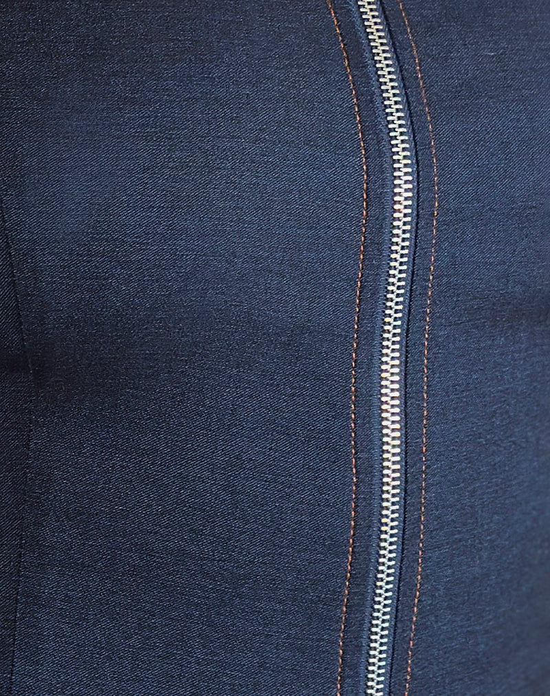 Janae Vest Top in Chambray Denim-Nico Sky