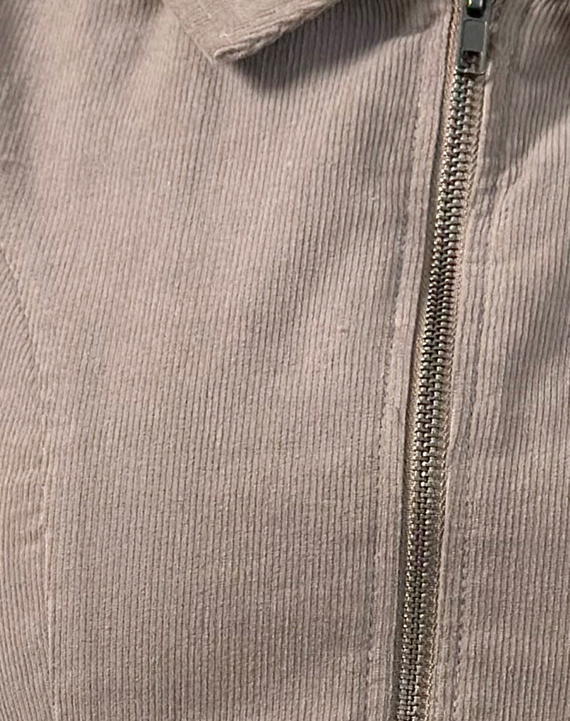 Janae Vest in Babycord Light Taupe-Nico Sky