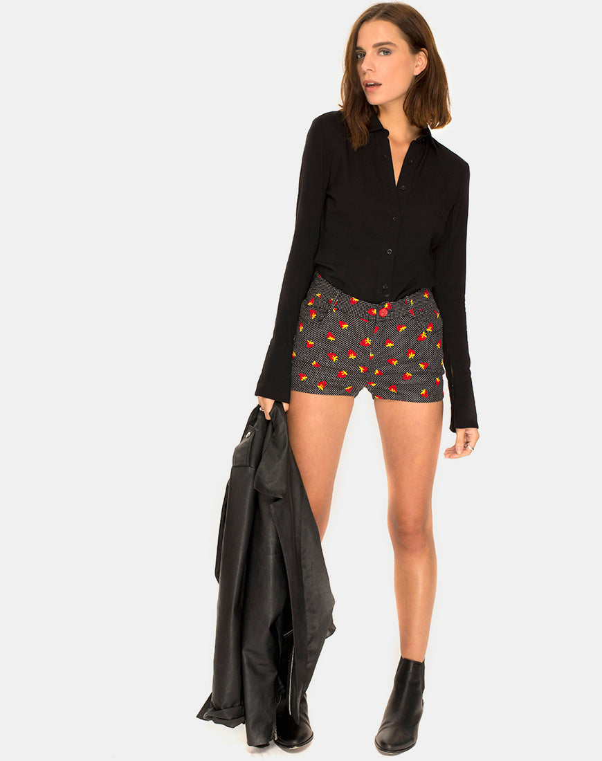 Jango Short in Fruit Polka Black-Nico Sky