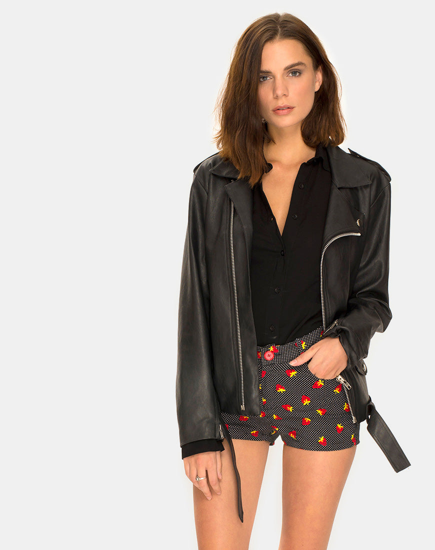 Jango Short in Fruit Polka Black-Nico Sky