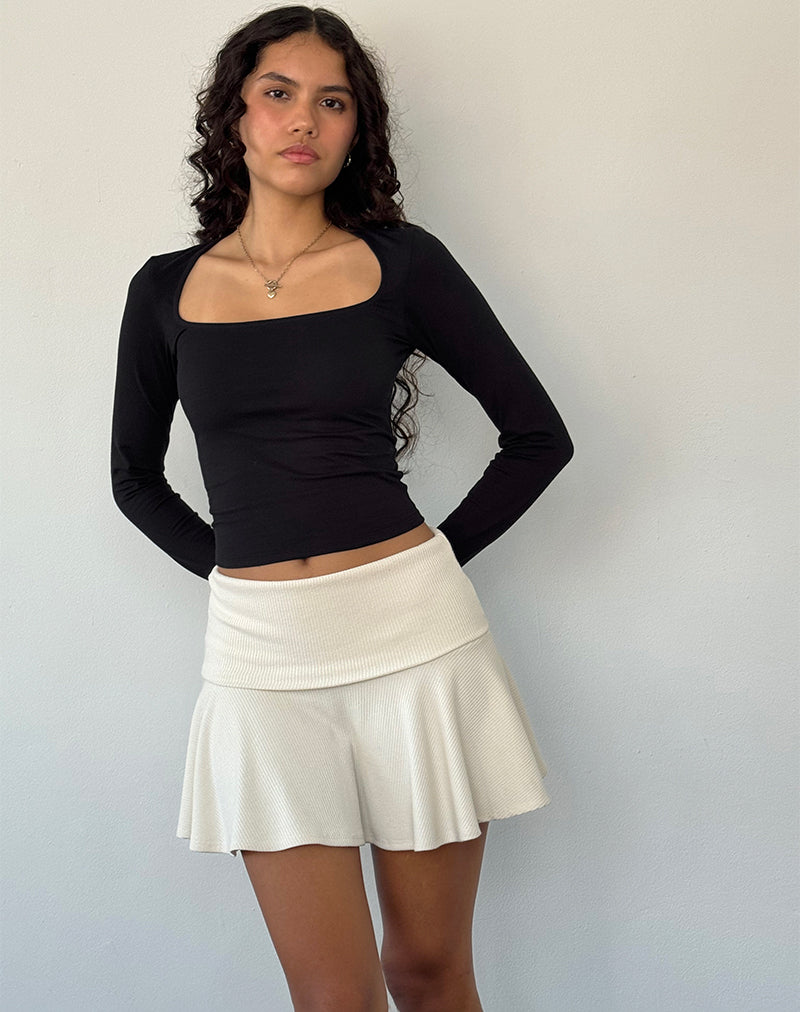 Jansu Lycra Long Sleeve Top in Black-Nico Sky