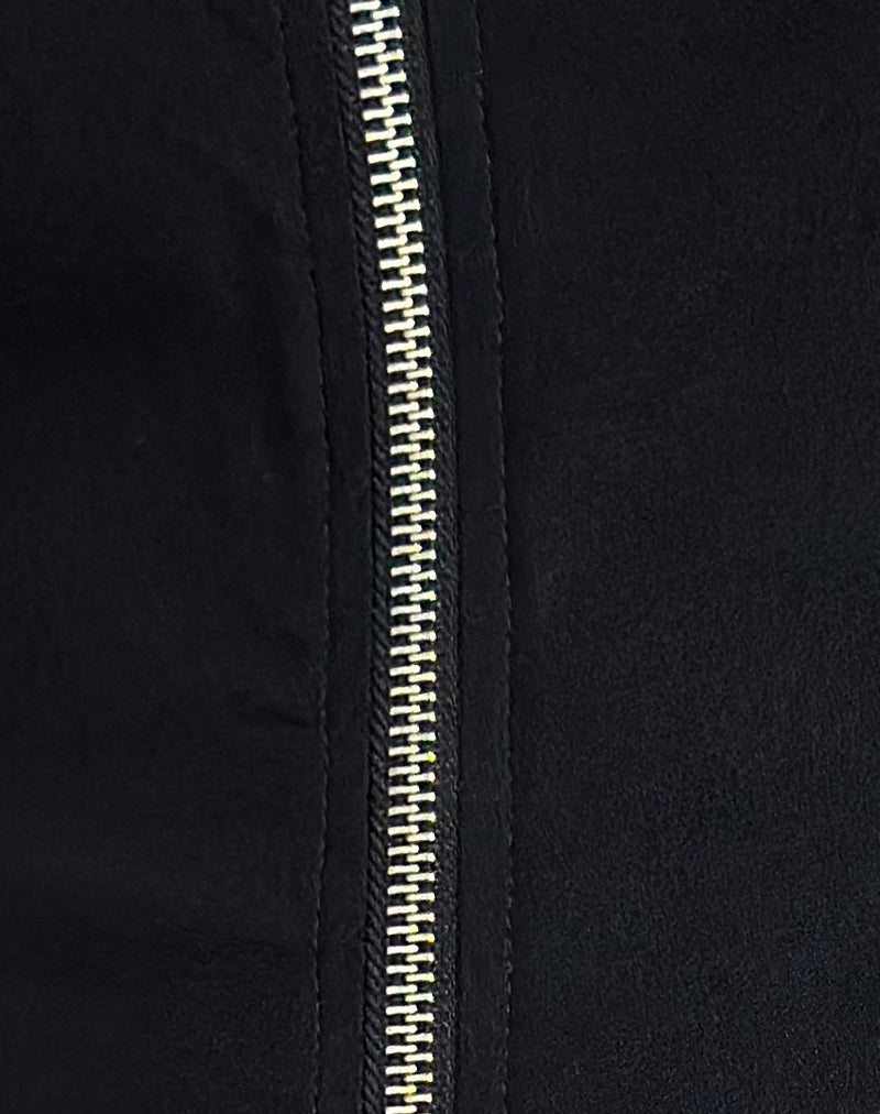 Janae Vest Top in Stretch Tailoring Black-Nico Sky