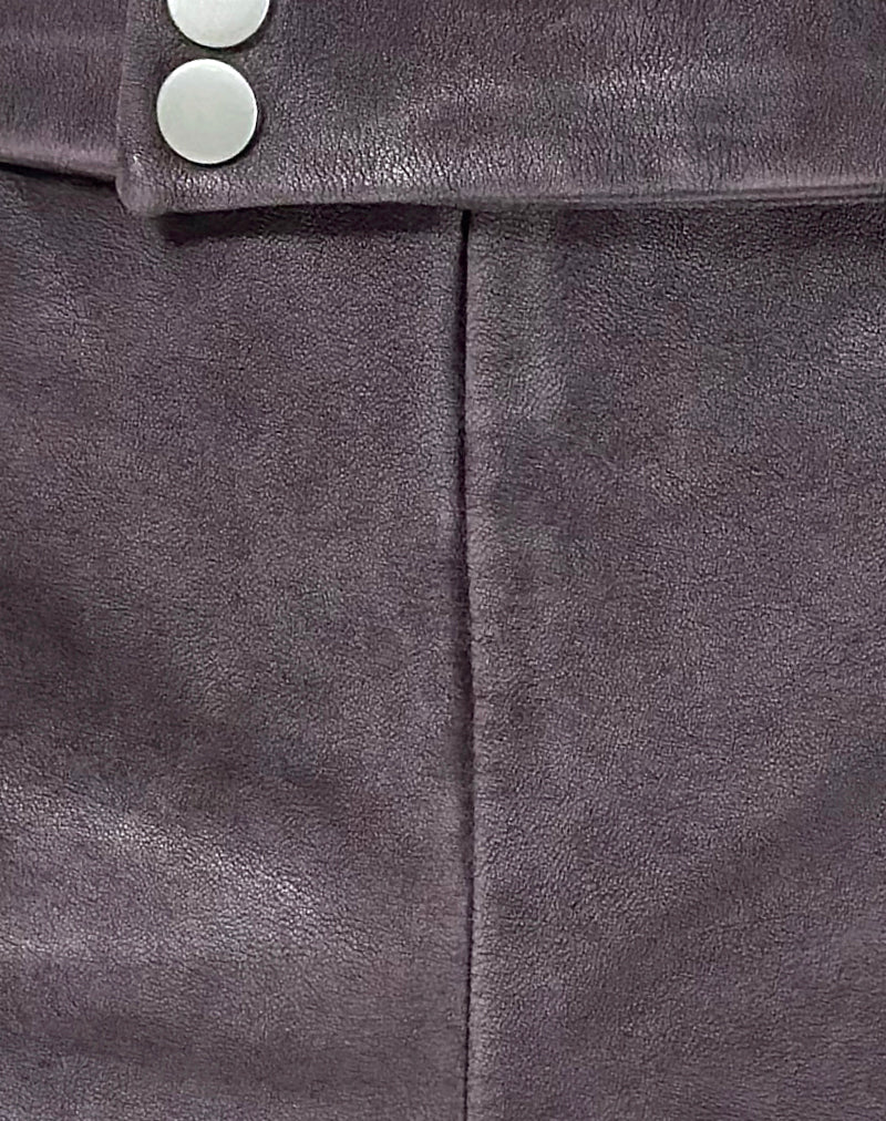 Jarli Hot Pants in Distressed PU Washed Plum-Nico Sky