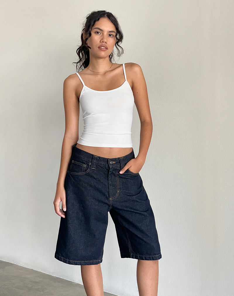 Jasila Vest Top in White-Nico Sky