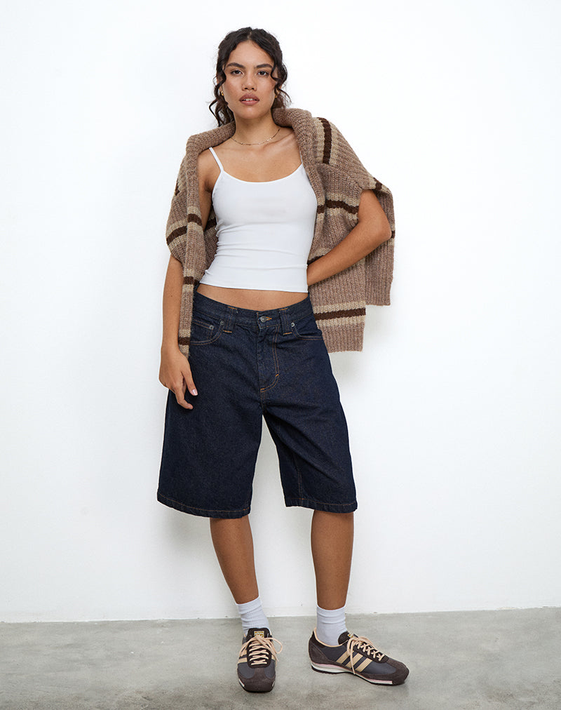 Jasila Vest Top in White-Nico Sky