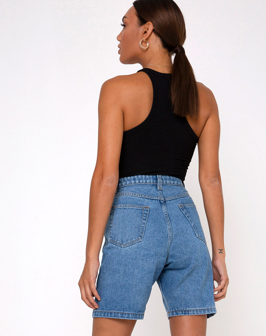 Dad Jean Short in Blue Wash-Nico Sky