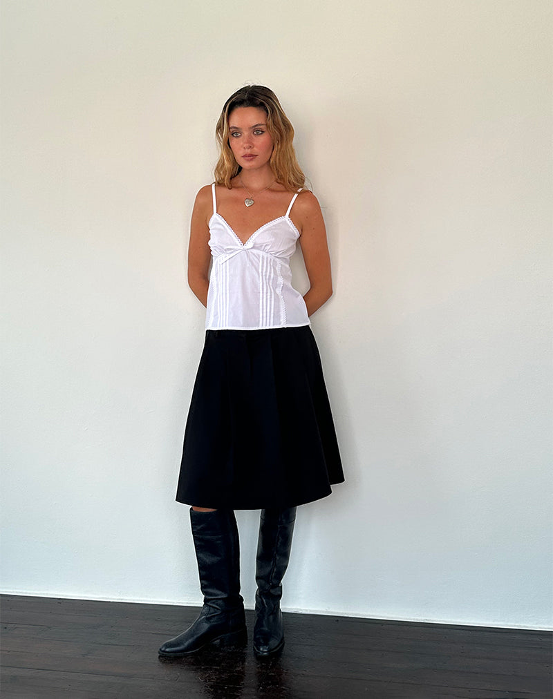 Jepuni Cami Top in White Poplin-Nico Sky