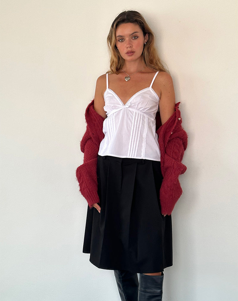 Jepuni Cami Top in White Poplin-Nico Sky