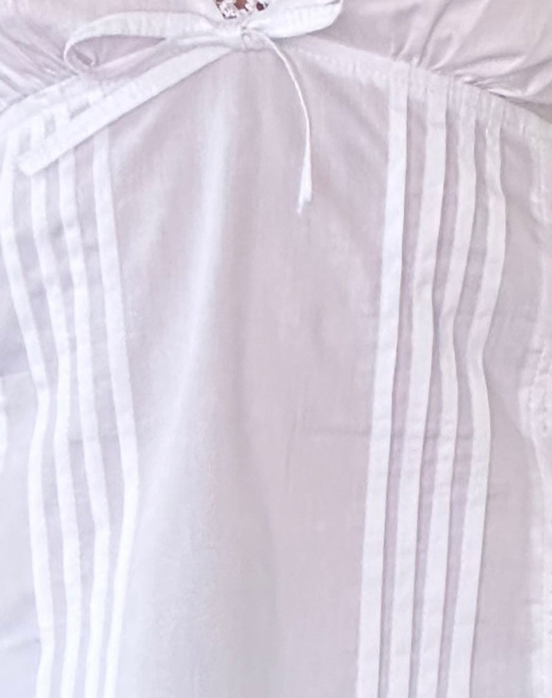 Jepuni Cami Top in White Poplin-Nico Sky