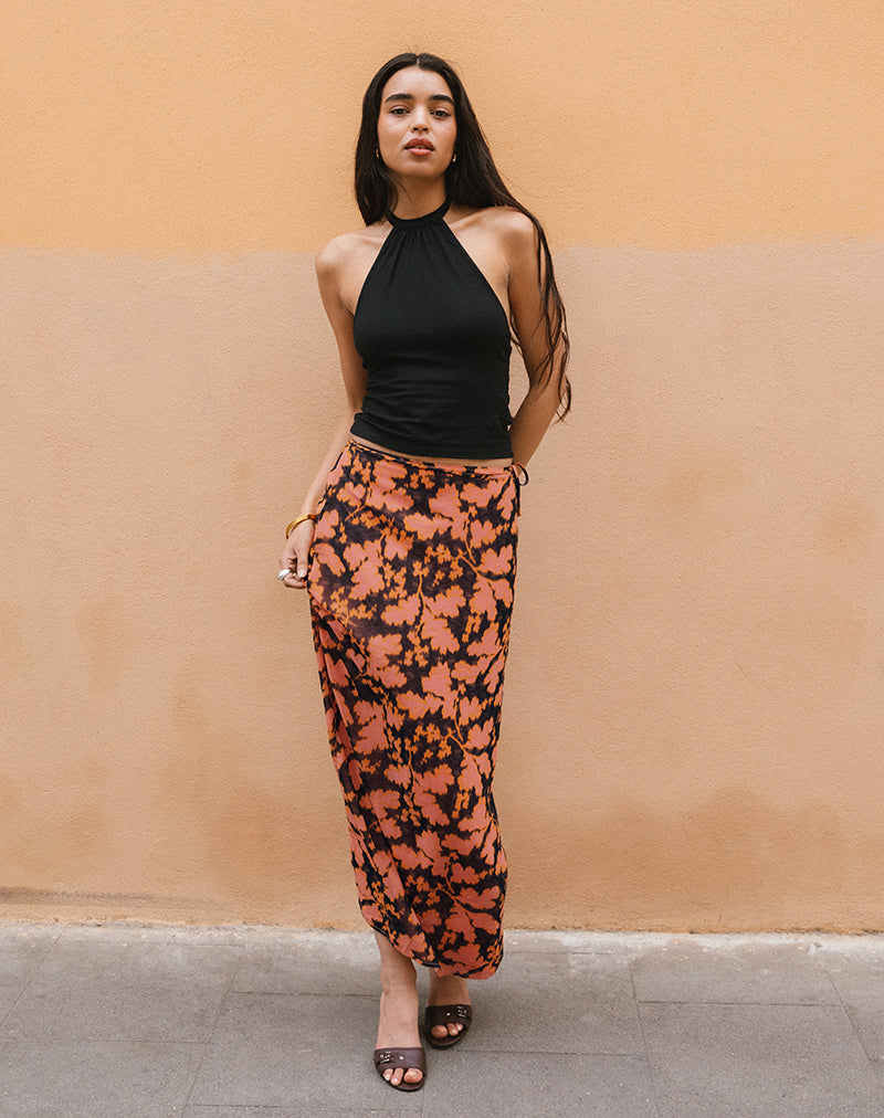 Jezza Slip Maxi Skirt in Furnishing Floral-Nico Sky