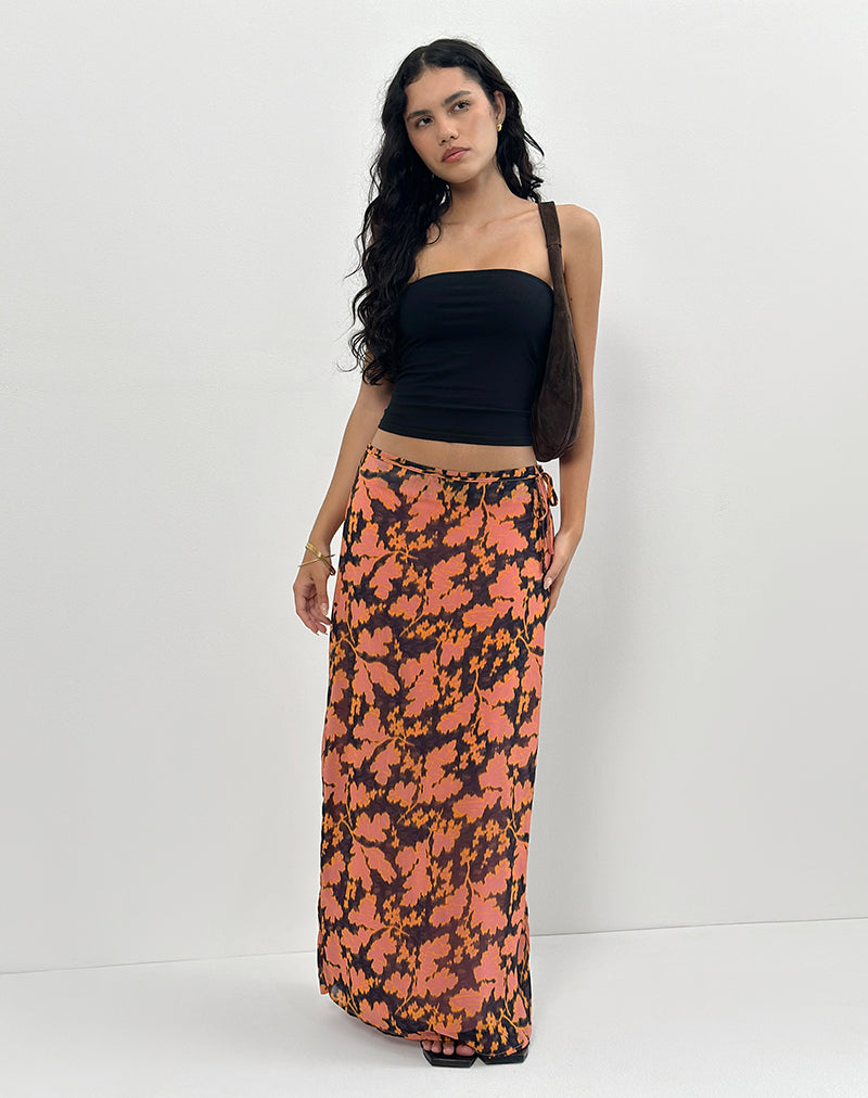 Jezza Slip Maxi Skirt in Furnishing Floral-Nico Sky