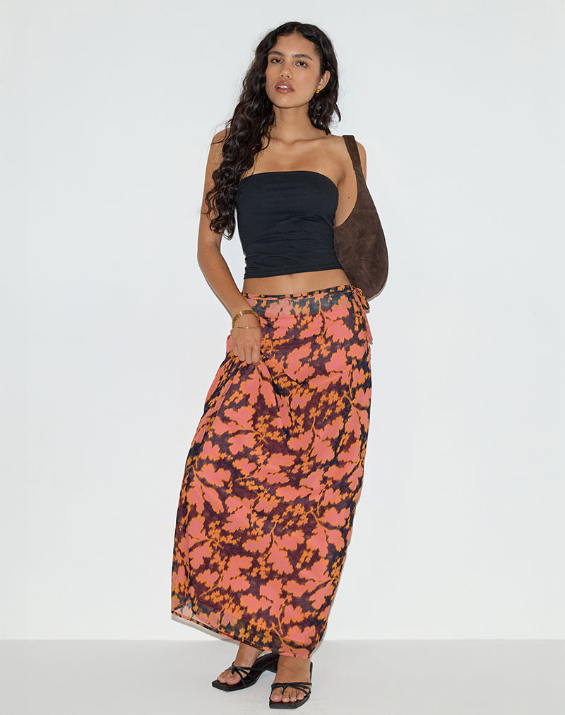 Jezza Slip Maxi Skirt in Furnishing Floral-Nico Sky