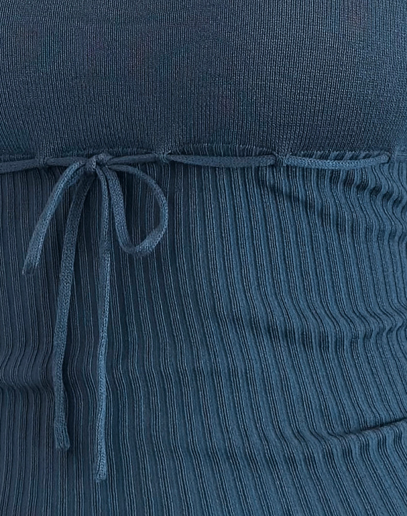 Joanie Rib Knit Top in Ocean Storm-Nico Sky