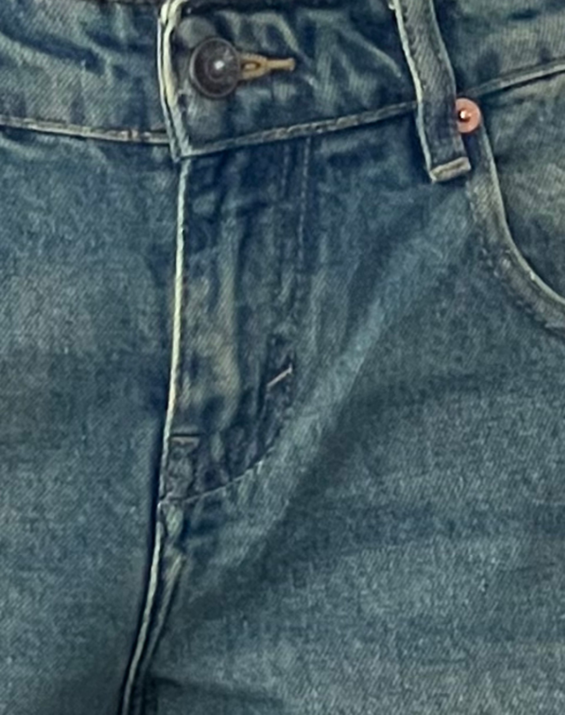 Low Rise Parallel Jeans in Vintage Blue Green-Nico Sky